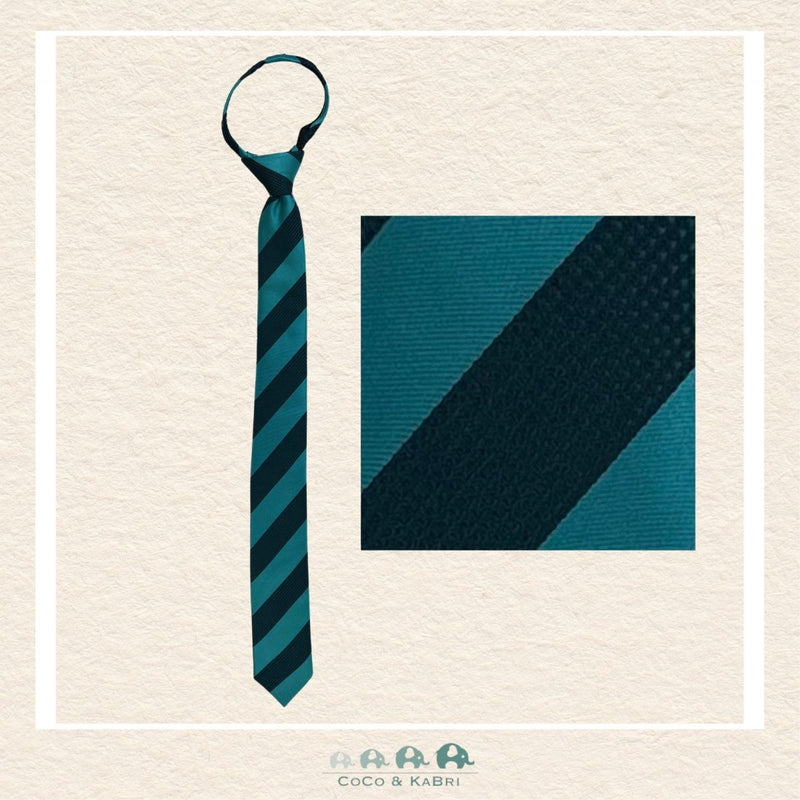 Boys Zipper Tie - Black/Teal 21", CoCo & KaBri Children's Boutique