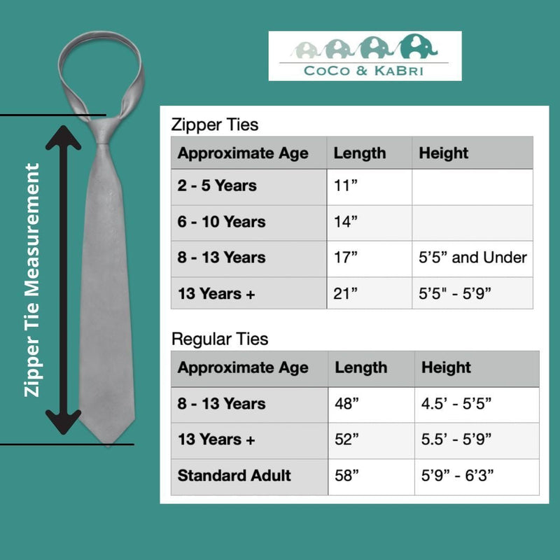 Boys Zipper Tie - Black/Teal 21", CoCo & KaBri Children's Boutique