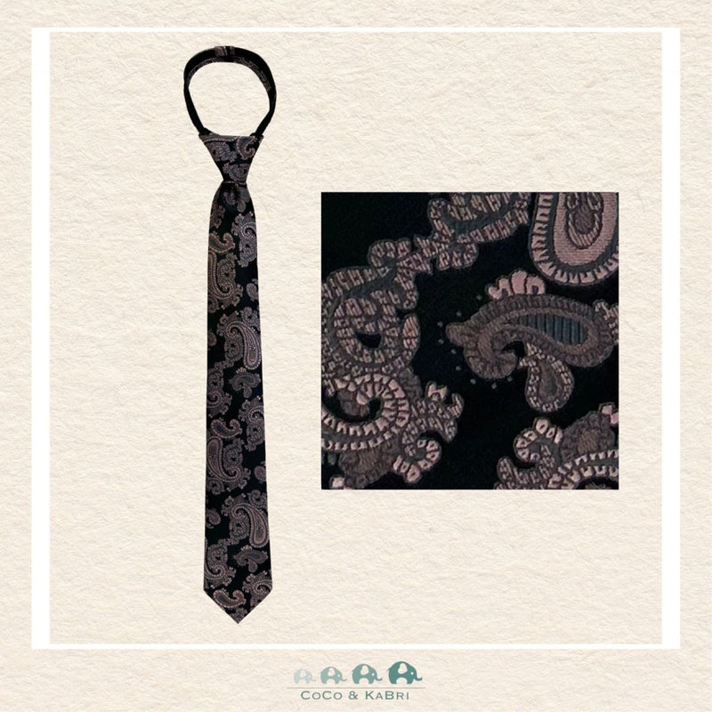 Boys Zipper Tie - Blush Paisley 14", CoCo & KaBri Children's Boutique