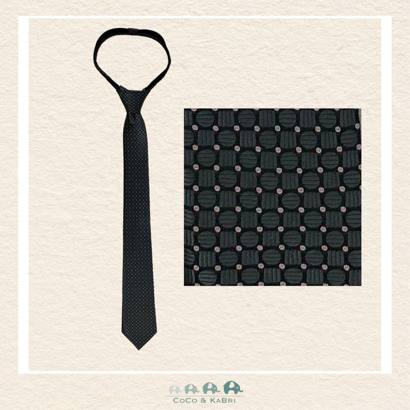 Boys Zipper Tie - Gray/Blush 14", CoCo & KaBri Children's Boutique
