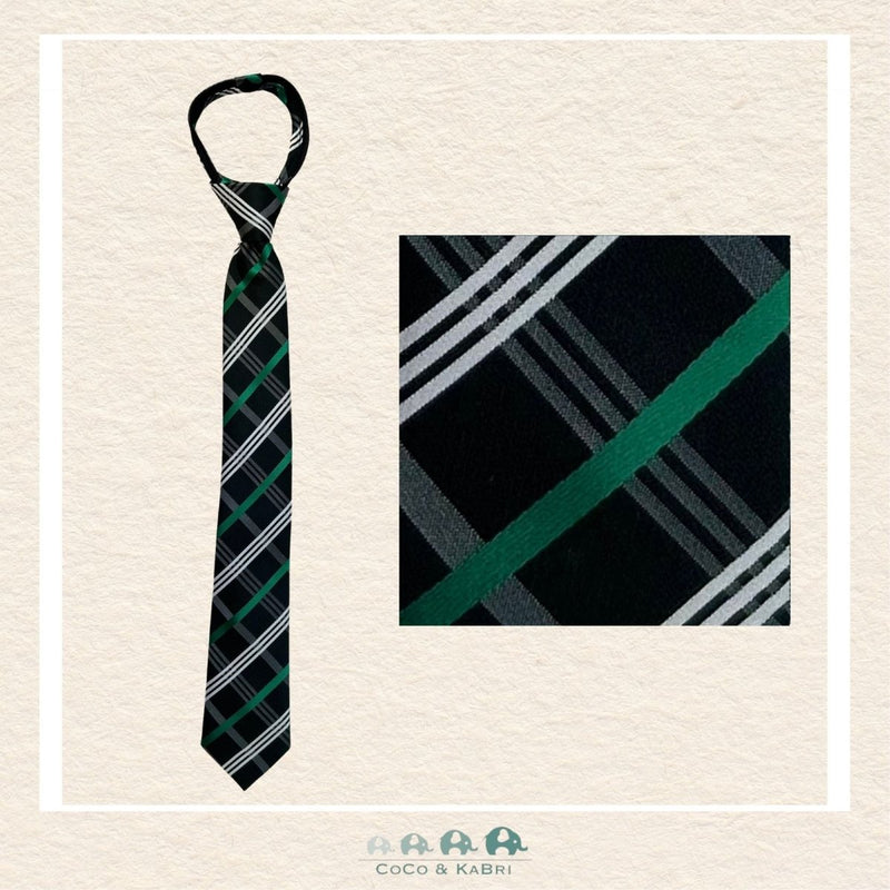 Boys Zipper Tie - Green 14", CoCo & KaBri Children's Boutique