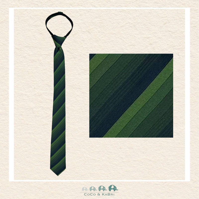 Boys Zipper Tie - Green 21", CoCo & KaBri Children's Boutique