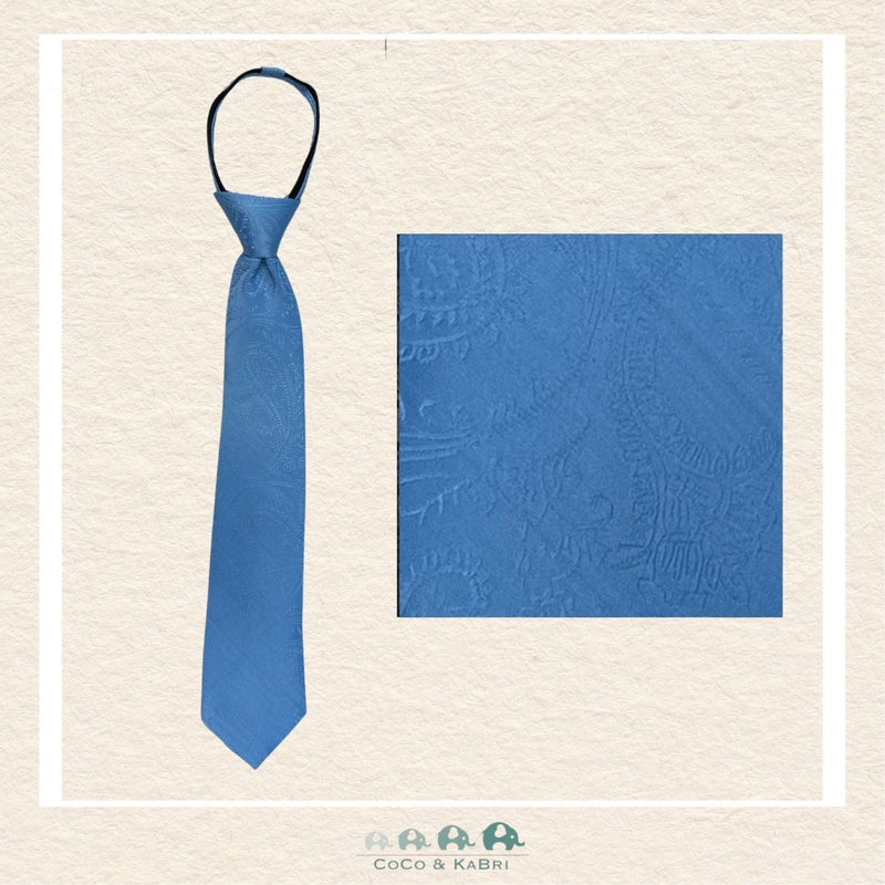 Boys Zipper Tie - Paisley Blue 14", CoCo & KaBri Children's Boutique