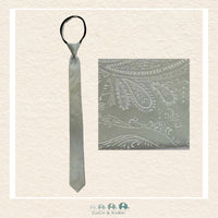 Boys Zipper Tie - Paisley Gray 21", CoCo & KaBri Children's Boutique
