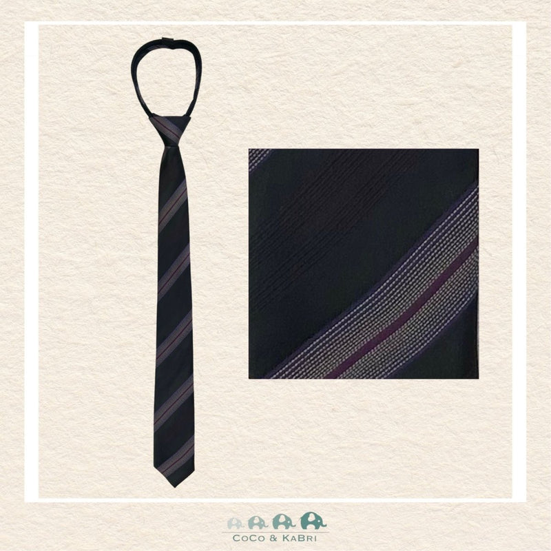 Boys Zipper Tie - Purple 21", CoCo & KaBri Children's Boutique