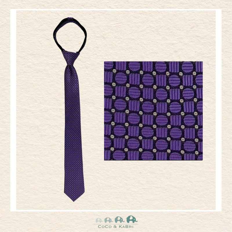 Boys Zipper Tie - Purple/Yellow 17", CoCo & KaBri Children's Boutique