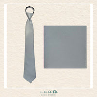 Boys Zipper Tie - Silver 17", CoCo & KaBri Children's Boutique