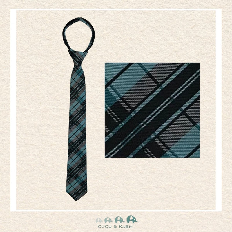 Boys Zipper Tie - Teal 17", CoCo & KaBri Children's Boutique
