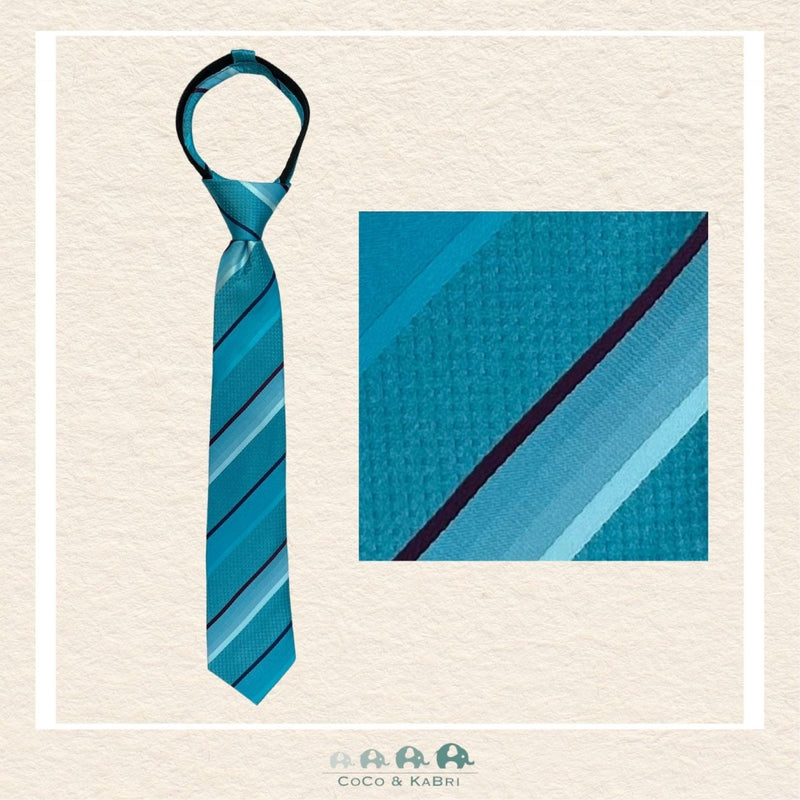 Boys Zipper Tie - Teal/Burgandy/Navy 14", CoCo & KaBri Children's Boutique