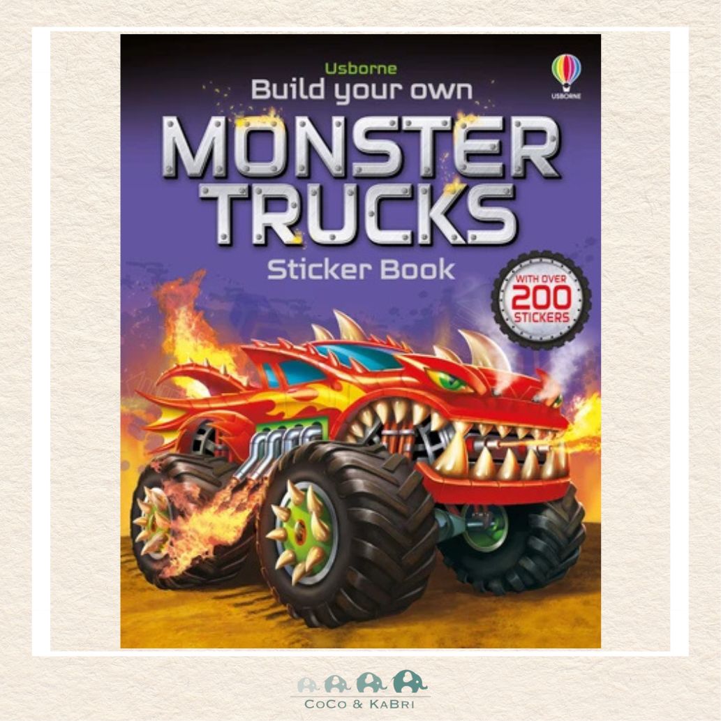 Build Your Own Monster Trucks Sticker Book, CoCo & KaBri Children's Boutique, Brooks Alberta Canada