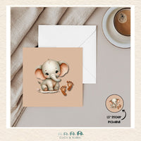 Card - 5" x 5": Baby Elephant, CoCo & KaBri Children's Boutique
