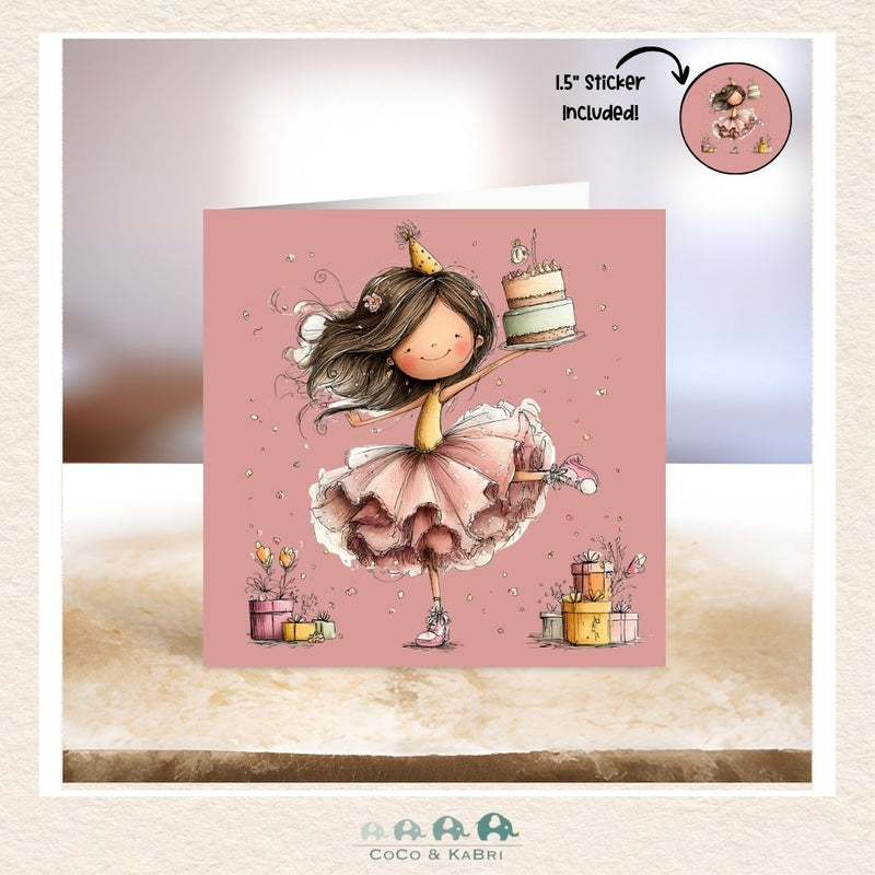 Card - 5" x 5": Birthday Girl, CoCo & KaBri Children's Boutique