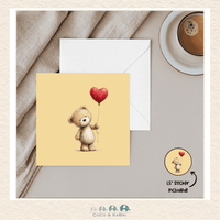 Card - 5" x 5" Card - Bear Heart, CoCo & KaBri Children's Boutique
