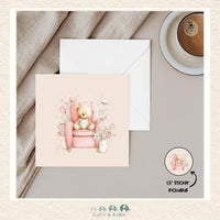 Card - 5" x 5" Card - Bear in Chair, CoCo & KaBri Children's Boutique