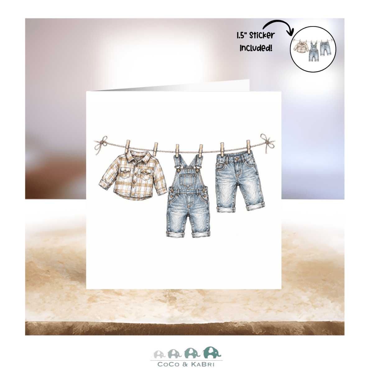 Card - 5" x 5" Card - Boy Outfits, CoCo & KaBri Children's Boutique, Brooks Alberta Canada