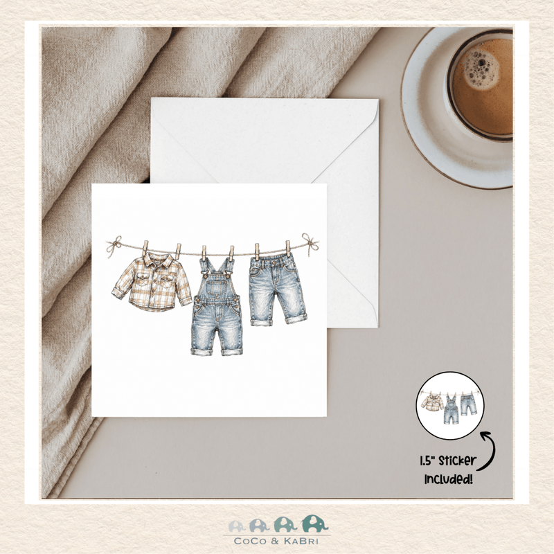 Card - 5" x 5" Card - Boy Outfits, CoCo & KaBri Children's Boutique, Brooks Alberta Canada