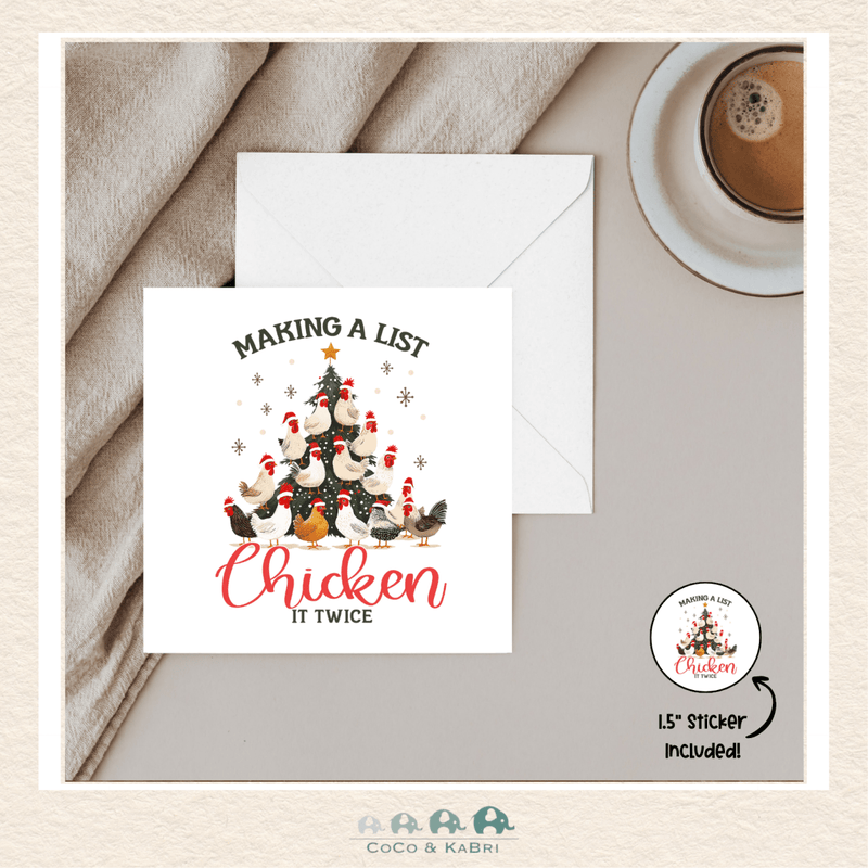 Card - 5" x 5" Card - Chicken It Twice, CoCo & KaBri Children's Boutique