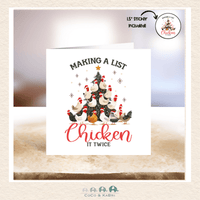 Card - 5" x 5" Card - Chicken It Twice, CoCo & KaBri Children's Boutique