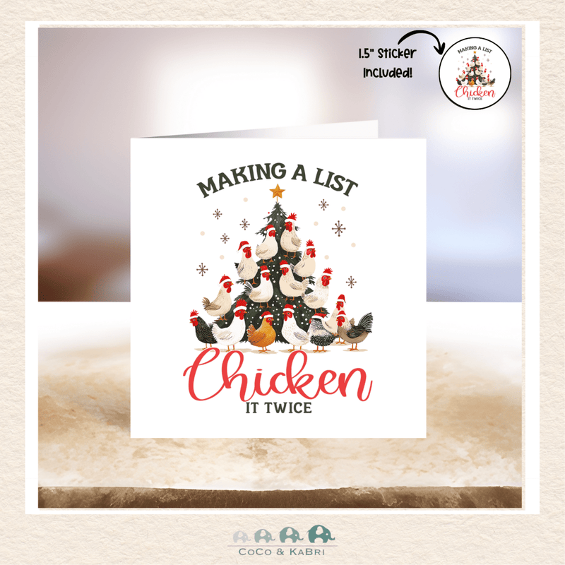 Card - 5" x 5" Card - Chicken It Twice, CoCo & KaBri Children's Boutique