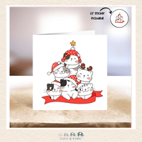 Card - 5" x 5" Card - Christmas Cat Tree, CoCo & KaBri Children's Boutique
