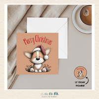 Card - 5" x 5" Card - Christmas Corgi, CoCo & KaBri Children's Boutique