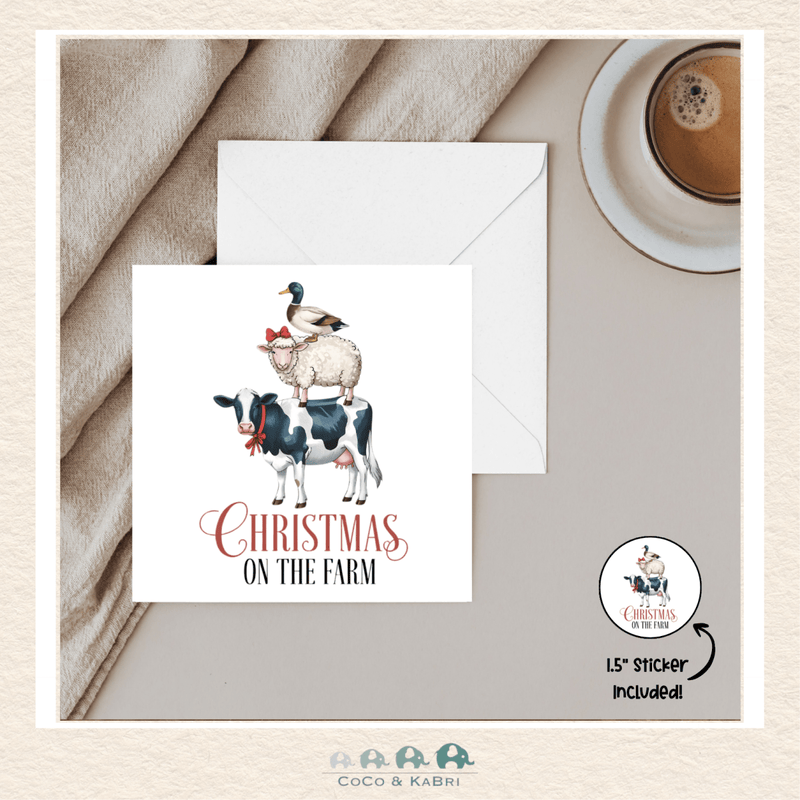 Card - 5" x 5" Card - Christmas On The Farm, CoCo & KaBri Children's Boutique