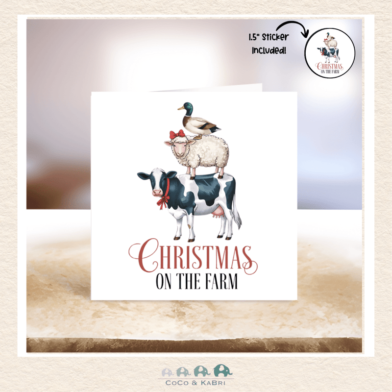 Card - 5" x 5" Card - Christmas On The Farm, CoCo & KaBri Children's Boutique