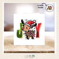 Card - 5" x 5" Card - Christmas Reindeer Joy, CoCo & KaBri Children's Boutique