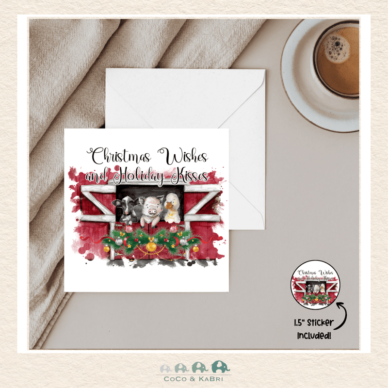 Card - 5" x 5" Card - Christmas Wishes, CoCo & KaBri Children's Boutique