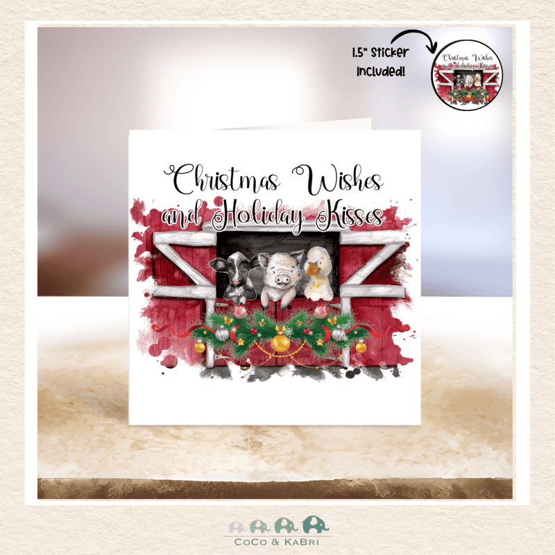 Card - 5" x 5" Card - Christmas Wishes, CoCo & KaBri Children's Boutique