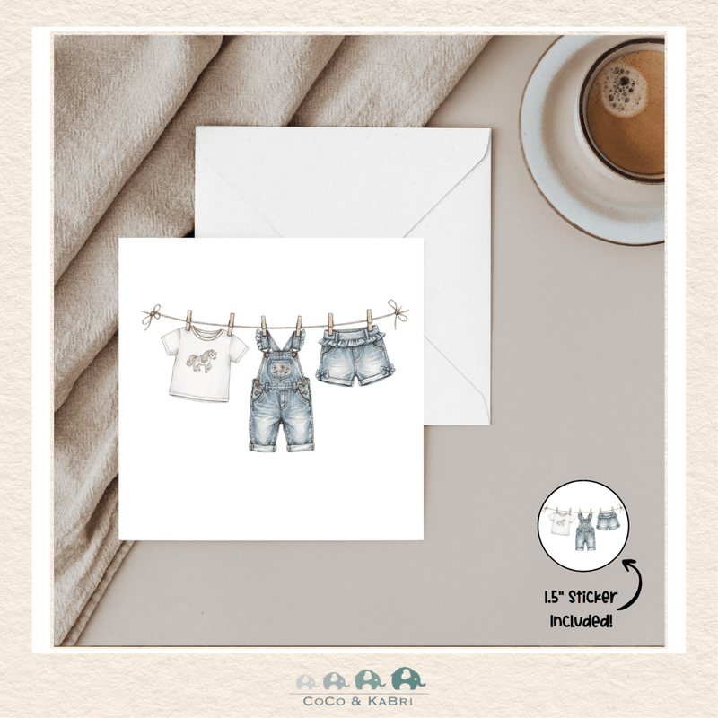 Card - 5" x 5" Card - Girl Outfits, CoCo & KaBri Children's Boutique, Brooks Alberta Canada