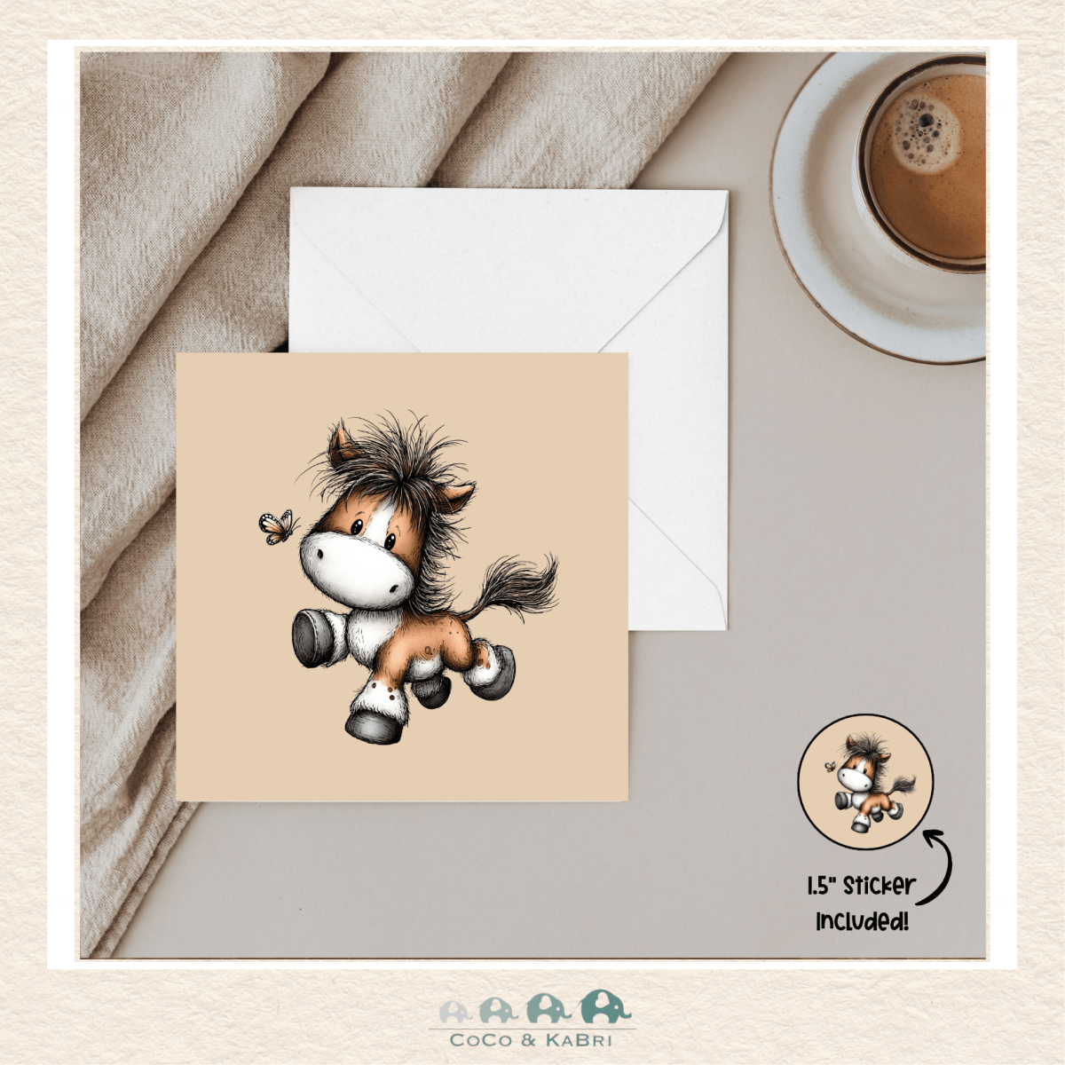 Card - 5" x 5" Card - Happy Horse, CoCo & KaBri Children's Boutique