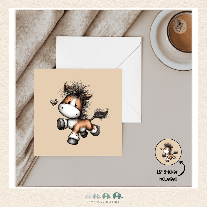 Card - 5" x 5" Card - Happy Horse, CoCo & KaBri Children's Boutique