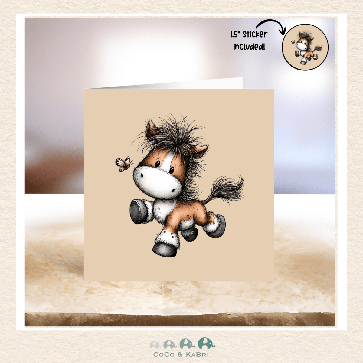 Card - 5" x 5" Card - Happy Horse, CoCo & KaBri Children's Boutique