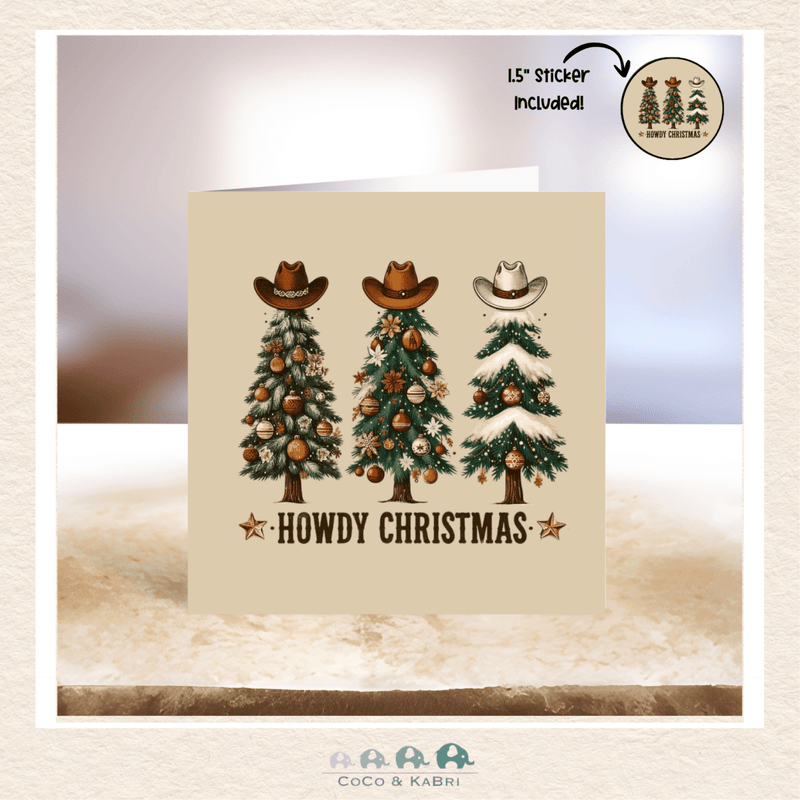 Card - 5" x 5" Card - Howdy Christmas, CoCo & KaBri Children's Boutique