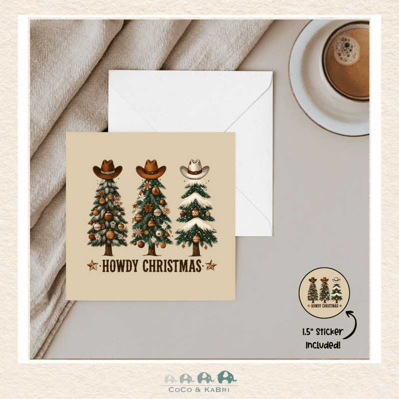 Card - 5" x 5" Card - Howdy Christmas, CoCo & KaBri Children's Boutique