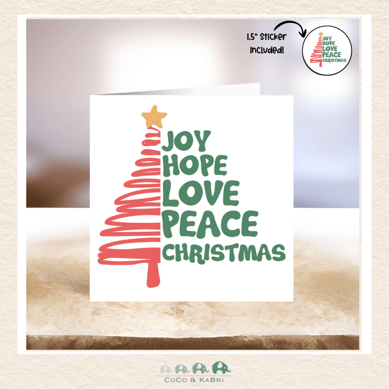 Card - 5" x 5" Card - Joy Hope Love, CoCo & KaBri Children's Boutique