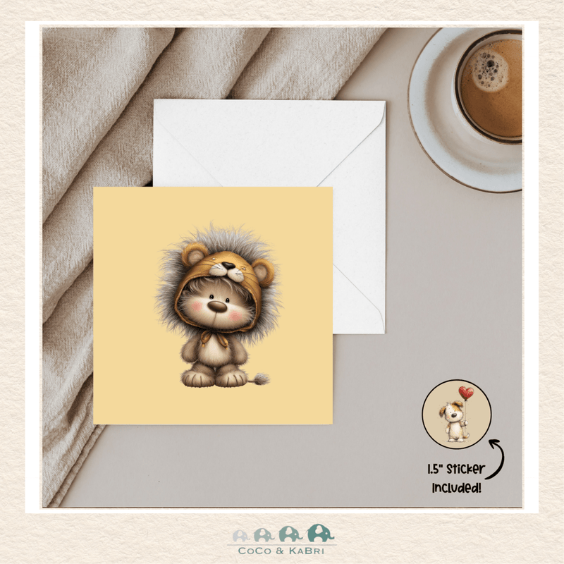 Card - 5" x 5" Card - Lion Bear, CoCo & KaBri Children's Boutique