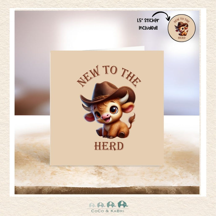 Card - 5" x 5" Card - New To The Herd, CoCo & KaBri Children's Boutique