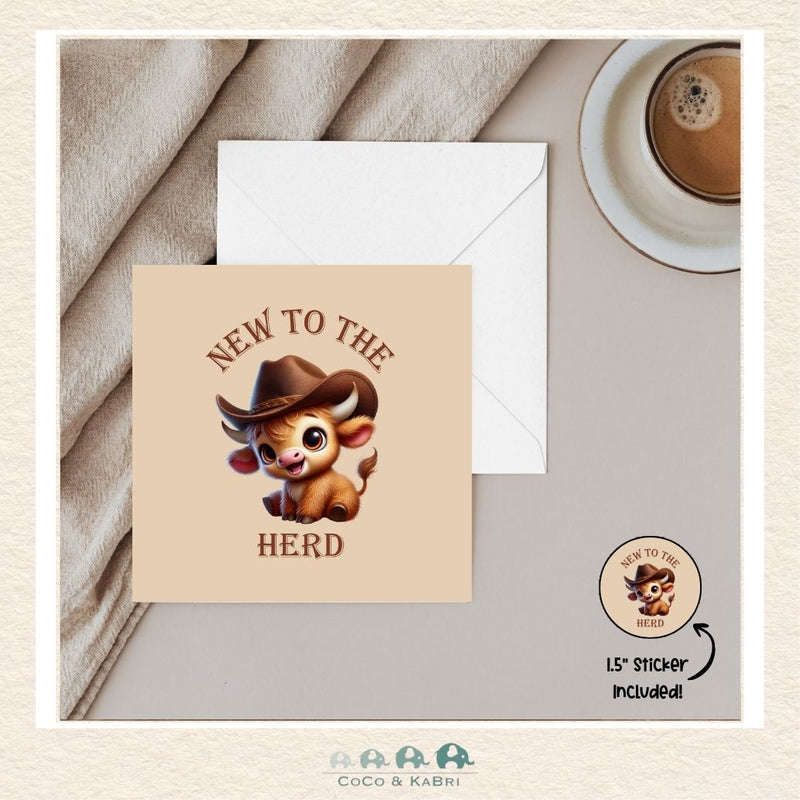 Card - 5" x 5" Card - New To The Herd, CoCo & KaBri Children's Boutique