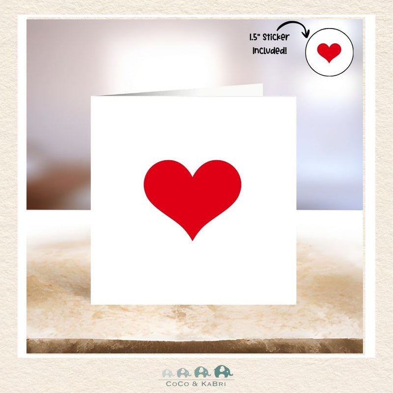 Card - 5" x 5" Card - Red Heart, CoCo & KaBri Children's Boutique