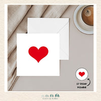 Card - 5" x 5" Card - Red Heart, CoCo & KaBri Children's Boutique