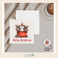 Card - 5" x 5" Card - Reindeer Stocking, CoCo & KaBri Children's Boutique
