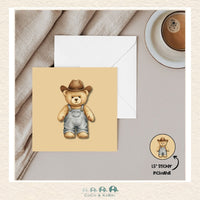 Card - 5" x 5": Cowboy Teddy, CoCo & KaBri Children's Boutique