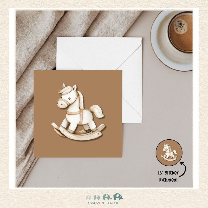 Card - 5" x 5": Rocking Horse, CoCo & KaBri Children's Boutique
