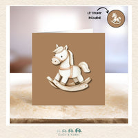 Card - 5" x 5": Rocking Horse, CoCo & KaBri Children's Boutique