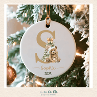 Christmas Ornament (Ceramic) - Bear Initial (Made To Order), CoCo & KaBri Children's Boutique