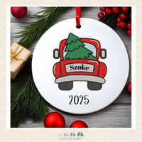 Christmas Ornament (Ceramic) - Christmas Truck Licence Plate (Made To Order), CoCo & KaBri Children's Boutique