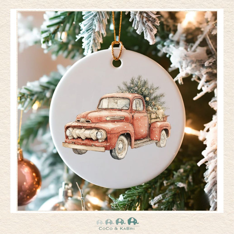 Christmas Ornament (Ceramic) - Vintage Red Truck, CoCo & KaBri Children's Boutique