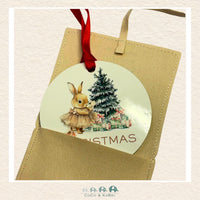 Christmas Ornament (MDF) - Pink Bunny (Made to Order), CoCo & KaBri Children's Boutique